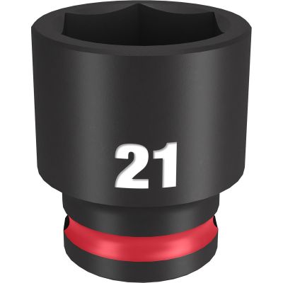 MLW49-66-6144 image(1) - Milwaukee Tool SHOCKWAVE Impact Duty  3/8"Drive 21MM Standard 6 Point Socket