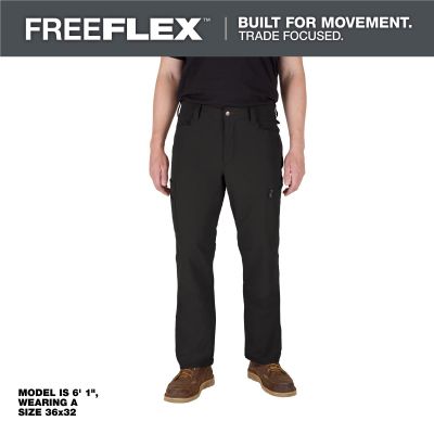 MLWM651B-3032 image(0) - Milwaukee Tool FREEFLEX Tech Pants - Black 30 X 32