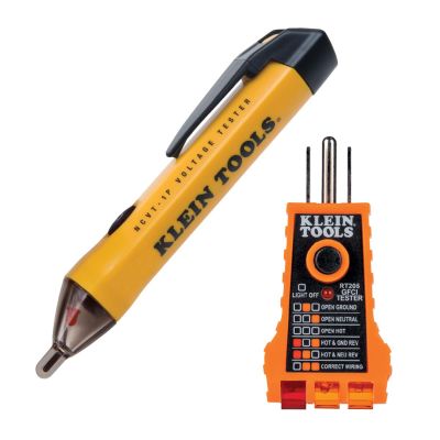 KLENCVT1PKIT image(0) - Klein Tools Non-Contact Voltage and GFCI Receptacle Test Kit