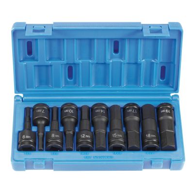 GRE1498MH image(0) - Grey Pneumatic 1/2" Drive 10 Piece Metric Hex Driver Set