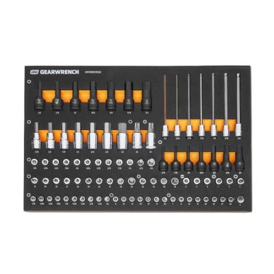 KDTGWMSBSKCBSAE image(0) - GearWrench 88 Piece 1/4", 3/8", 1/2" Drive SAE Bit Socket Set in Foam Storage Tray