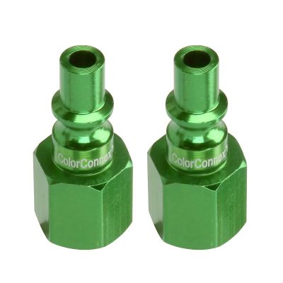 LEGA71430B-2PK image(0) - Legacy Manufacturing ColorConnex Plug, Type B, 1/4" Body, 1/4" FNPT, Green, 2-Pack