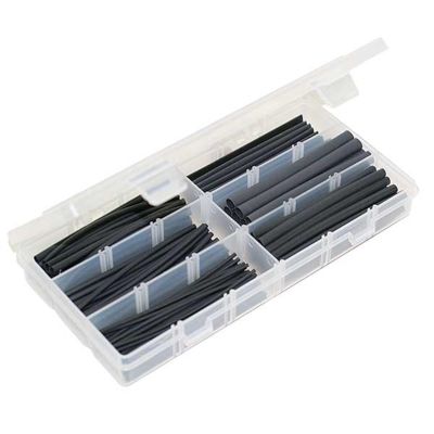 JTT6972F image(0) - The Best Connection Heat Shrink Tubing Kit, Black, 161 pcs