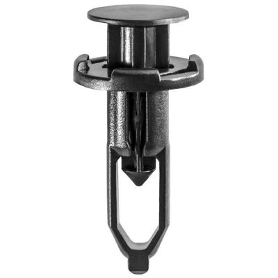 AVC18873 image(0) - AUVECO 18873 Push-Type Rear Bumper Cover Retainer, 18 mm Dia Head x 28 mm L Stem x 9 mm Hole, Nylon, Black
