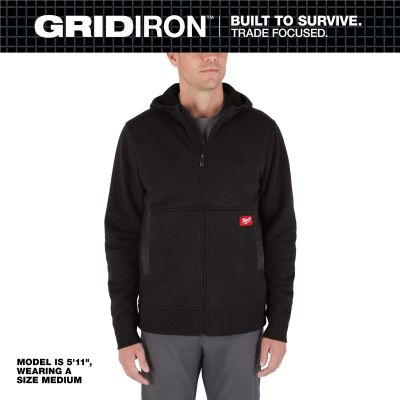MLWM250B-3X image(0) - Milwaukee Tool GRIDIRON Full-Zip Hoodie- Black- 3X