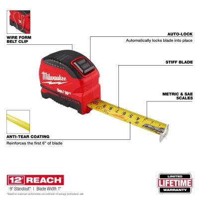MLW48-22-1817 image(1) - Milwaukee Tool 5m/16ft Auto-Lock Tape Measure
