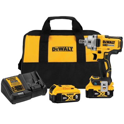 DWTDCF896P2 image(0) - DEWALT 20V MAX* Tool Connect 1/2 in. Mid-Range Impact Wrench with Detent Pin Anvil Kit
