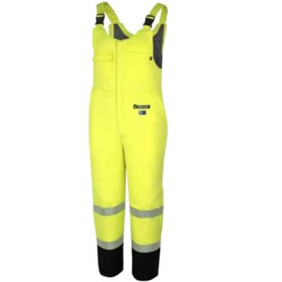 OBRZFJ306-XS image(0) - Oberon  Safety Bib Pants - FR/Arc-Rated - PU/Cotton - Hi-Viz Yellow - Size: Extra Small