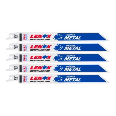 LEX20578818R image(0) - Lenox Tools 8 Inch x 18T Metal-Cutting Bimetal Reciprocating Saw Blades - 5 Blades
