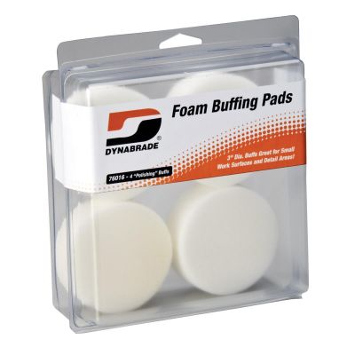 DYB76016 image(1) - Dynabrade 3" White Foam Polishing Pads (Four in clear Pkg.)