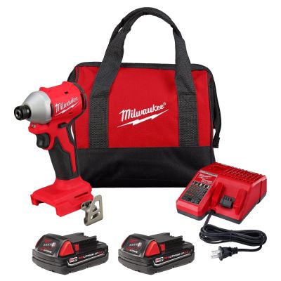 MLW3650-22CT image(0) - Milwaukee Tool M18 Compact Brushless 1/4 Inch Hex Impact Driver Kit