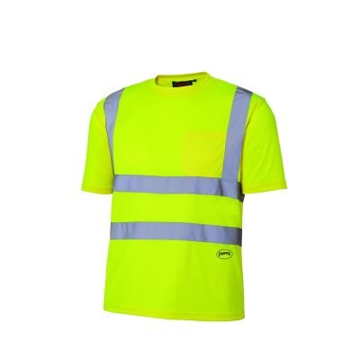 SRWV1054060U-3XL image(0) - Pioneer Birdseye Safety T-Shirt  - Color:  Hi-Viz Yellow/Green  - Size: 3XL