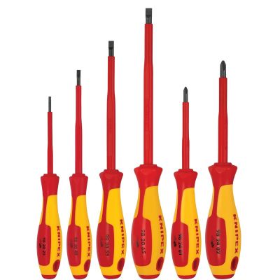 KNP989833US image(0) - KNIPEX 6 Pc Screwdriver Set-1000V Insulated