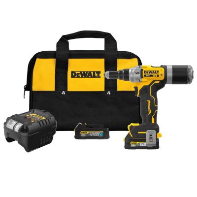 DWTDCF414GE2 image(0) - DeWalt 20V MAX* XR Brushless Cordless 1/4-in. Rivet Tool Kit