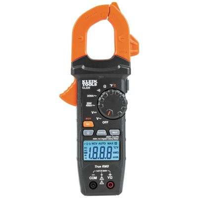 KLECL220 image(0) - Klein Tools Digital Clamp Meter, AC Auto-Ranging 400 Amp with Temp