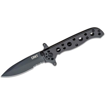 CRKM21-10KSF image(0) - CRKT (Columbia River Knife) M21-10KSF 8Cr14MoV Oxide Triple Point Serrations Folding Knife with Frame Lock Stainless Steel Handle - Black