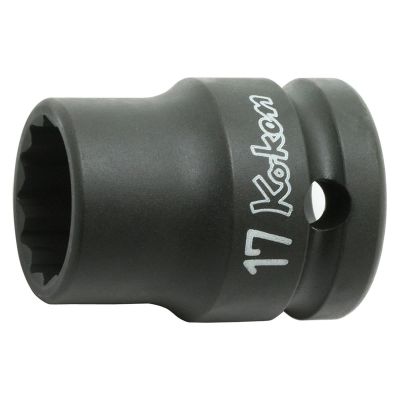 KKN14406M-22 image(0) - Ko-ken USA 14406M-22 1/2 Sq. Dr. Socket 22mm 12 point Length 38mm Thin walled