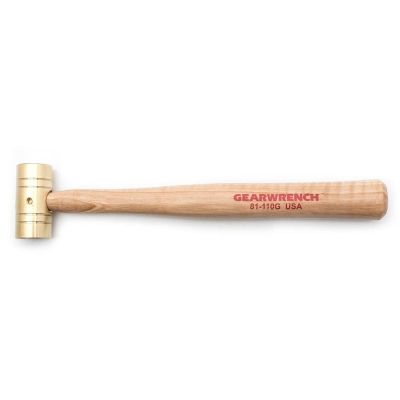 KDT81-110G image(0) - GearWrench 8 Ounce Brass Hammer with Hickory Handle
