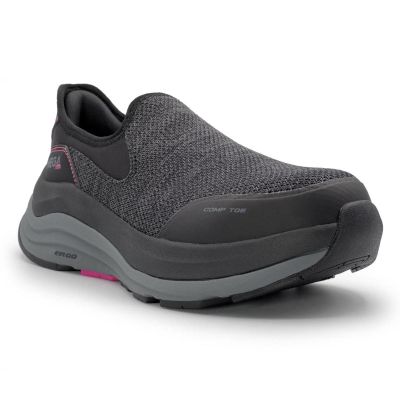 MCFMC125-8-5B image(0) - Mega Comfort ERGO Delta Slip-On CT - Women's Low Top Shoes - CT|EH|SF|SR - Black / Fuchsia Fedora - Size: 8.5 - B - (Medium)