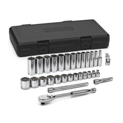 KDT80568 image(0) - GearWrench 30 Piece 3/8 Inch Drive 12 Point Standard & Deep SAE Mechanics Tool Set