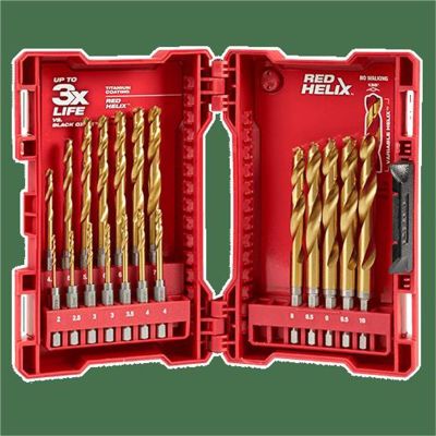 MLW48-89-4860 image(1) - Milwaukee Tool SHOCKWAVE Impact Duty RED HELIX Titanium Metric Drill Bit  Set &hyphen; 19PC