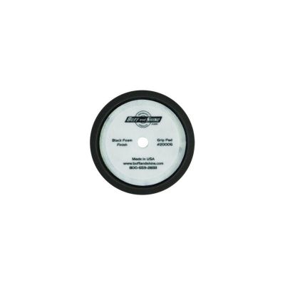 BUF2000G image(0) - Buff And Shine 2000G Grip Pad, 8 in Dia, 2 in THK, Hook and Loop Attachment, Reticulated Polyester Foam Pad, Black