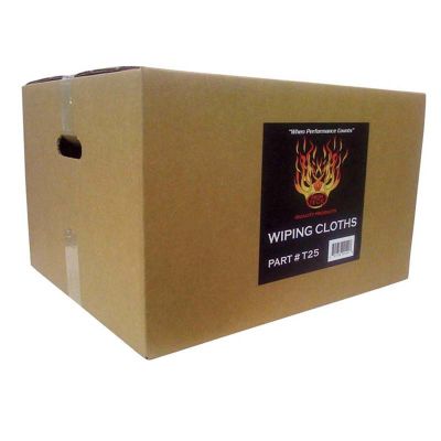 HITT25 image(0) - High Teck Products T25 Premium T-Shirt Material Wiping Cloth, 16 in W x 16 in L, 100% Cotton, White, 25 lb Carton