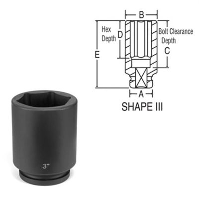 GRE4128D image(0) - Grey Pneumatic 1" Drive x 4" Deep Socket
