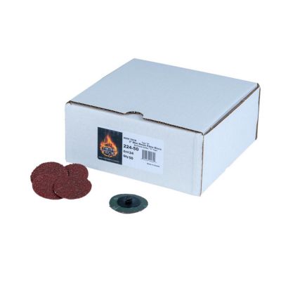 HIT224-50 image(0) - High Teck Products 224-50 R-Style Disc, 2 in Dia, 24 Grit, Aluminum Oxide, Polymer Backing