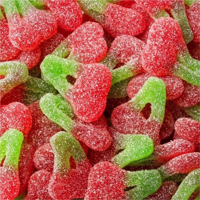 THS190486 image(0) - Tender Heifer Snack Co. Twin Sour Cherries Fruit Shaped Gummies Candy - 10 Ounce
