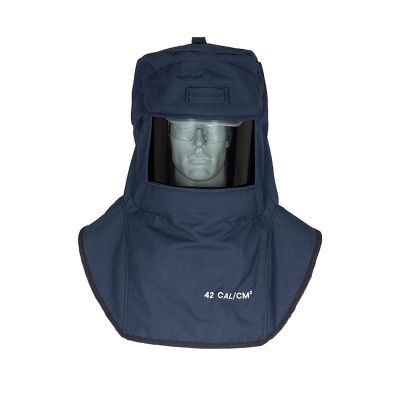 OBRLAN4-CHVSL image(0) - OBERON Hood with Hard Cap - Arc Flash - 40 Cal LAN - With Fresh Air Arc Flash Hood Ventilation System & Light - Color: Navy Blue - Window: True Color Grey (TCG)