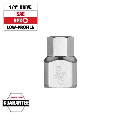 MLW45-34-1127 image(0) - Milwaukee Tool 1/4 Inch Drive 3/8 Inch Low-Profile Hex Bit Socket