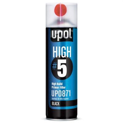 UPO0765V image(0) - U Pol Products HIGH#5 UP0765V High Build Primer, 450 mL Aerosol Can, Dark Gray, 21.5 sq-ft Coverage