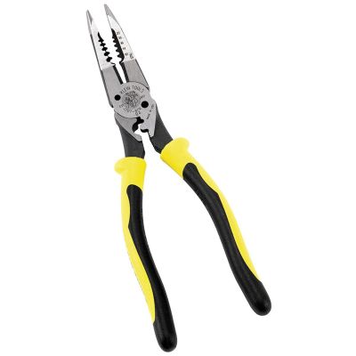 KLEJ2078CR image(0) - Klein Tools Pliers, All-Purpose Needle Nose Pliers with Crimper, 8.5-Inch