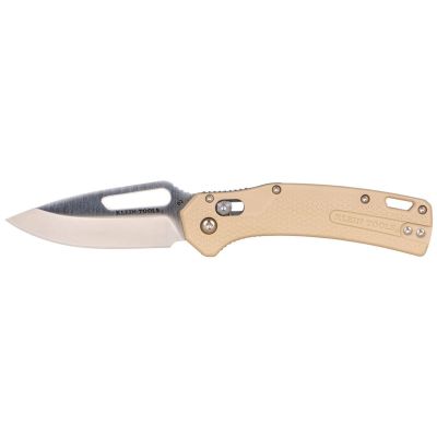 KLEOGK000TNT image(0) - Klein Tools KTO Resurgence Knife, Drop Point Blade, Sand Handle