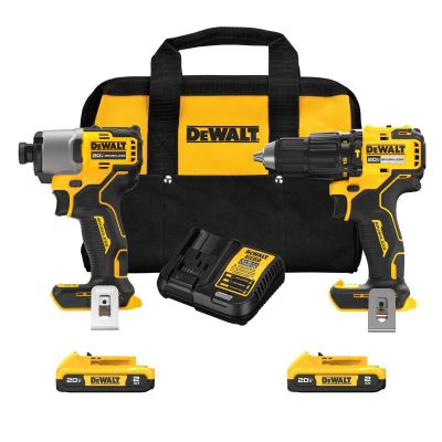 DWTDCK228D2 image(0) - DEWALT 20V MAX* Brushless Compact Cordless Hammer Drill and 1/4-in Impact Driver Kit