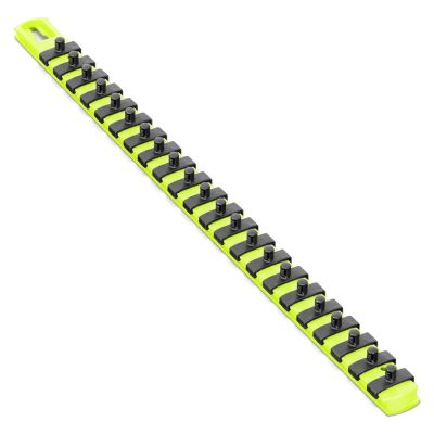 ERN8434HV image(0) - Ernst Mfg. 18&rdquo; Socket Organizer with 22 Twist Lock Clips - HI-VIZ - 1/4&rdquo;