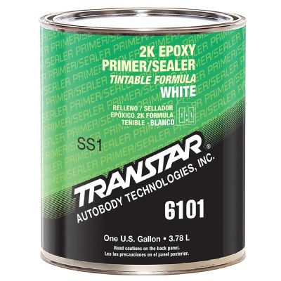 TRP6101 image(0) - Transtar Autobody Products 6101 - 2K Epoxy Primer Sealer/Groundcoat - 1 Gallon Can - White - 520 sq-ft/ Gallon at 1 mil Coverage