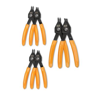 KDT89711 image(0) - GEARWRENCH 6 Piece Convertible Push Button Snap Ring Pliers Set