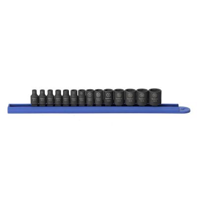 KDT84907 image(0) - GearWrench 14 Piece 1/4 Inch Drive 6 Point Standard Impact Metric Socket Set