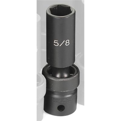 GRE2020UD image(0) - Grey Pneumatic 1/2" Drive x 5/8" Deep Universal Socket 6 Point - Black