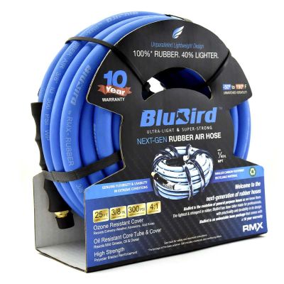 BLBBB3825 image(0) - BluBird Rubber Air Hose Assembly 3/8" x 25'