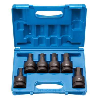 GRE9196MH image(0) - Grey Pneumatic 1" Drive 6 Piece Hex Driver Metric Set