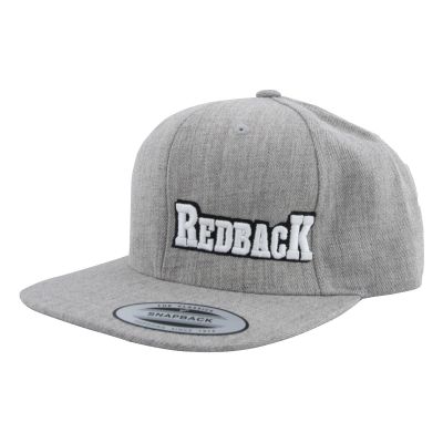 RDBSNPBCKGRY image(0) - Redback Boots USA Snapback Embroidered Logo Grey Heathered Cap