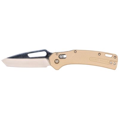 KLEOGK001TNT image(0) - Klein Tools KTO Resurgence Knife, Tanto Blade, Sand Handle