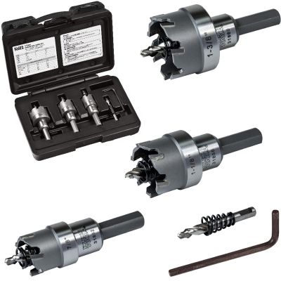 KLE31872 image(0) - Klein Tools Carbide Hole Cutter Set with Heavy Duty Carry Case, 4-Piece