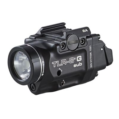 STL69439 image(0) - Streamlight TLR-8 X G Sub (1913OS) - Includes High and Low Switches, (1) CR123A Lithium Battery, Multi-Tool, and Mounting Kit with Key - Box - Black