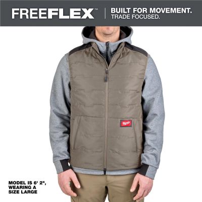 MLWM350N-M image(0) - Milwaukee Tool FREEFLEX Lightweight Insulated Vest Brown M
