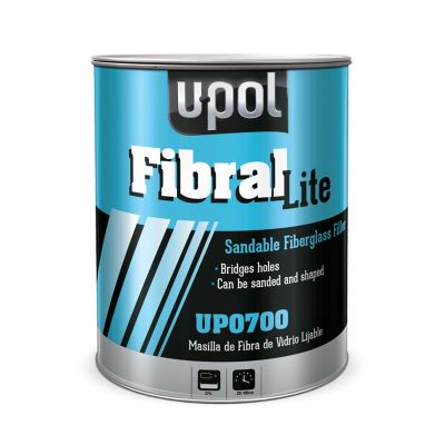 UPO0700 image(0) - U Pol Products FIBRAL LITE UP0700 Lite Fiber Glass Filler, 3 Liter Tin, Yellow Fibrous Paste