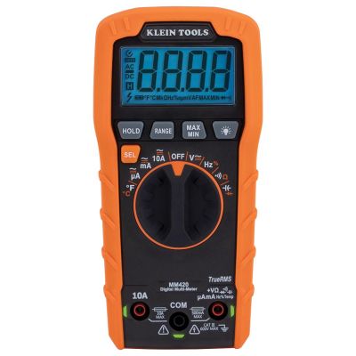 KLEMM420 image(0) - Klein Tools Digital Multimeter, TRMS Auto-Ranging, 600V, Temp